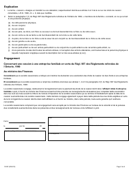 Forme LT100 (1204F) Affidavit Initial D&#039;entreprise Familiale - Ontario, Canada (French), Page 2