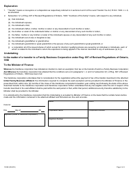 Form LT100 (1204E) Initial Family Business Affidavit - Ontario, Canada, Page 2