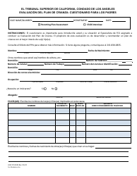 Formulario LASC FCS042S Evaluacion Del Plan De Crianza- Cuestionario Para Los Padres - County of Los Angeles, California (Spanish)