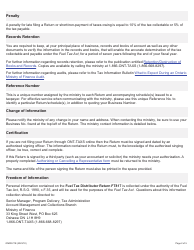 Instructions for Form FT817 Fuel Tax Distributor Return - Ontario, Canada, Page 2