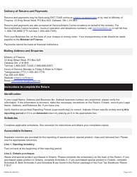 Instructions for Form FT817 Fuel Tax Distributor Return - Ontario, Canada, Page 3