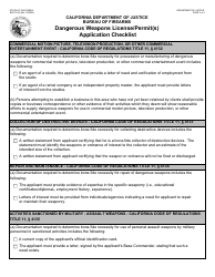 Form BOF031A Dangerous Weapons License/Permit(S) Application Checklist - California, Page 3