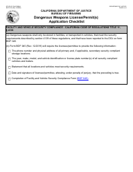 Form BOF031A Dangerous Weapons License/Permit(S) Application Checklist - California, Page 4