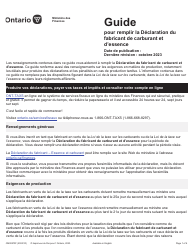 Instruction pour Forme 2448F Declaration De Fabricant - Essence Et Carburant - Ontario, Canada (French)