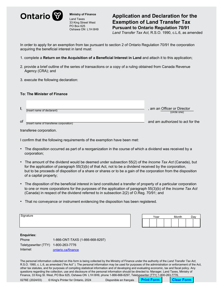 land transfer tax exemptions between family members ontario