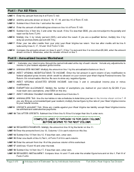 Form IT-210 Underpayment of Estimated Tax by Individuals Worksheet - West Virginia, Page 2