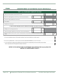 Form IT-210 Underpayment of Estimated Tax by Individuals Worksheet - West Virginia, Page 6
