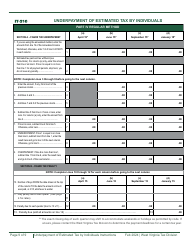 Form IT-210 Underpayment of Estimated Tax by Individuals Worksheet - West Virginia, Page 9