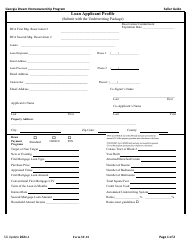 Form SF-10 Loan Applicant Profile - Georgia Dream Homeownership Program - Georgia (United States)