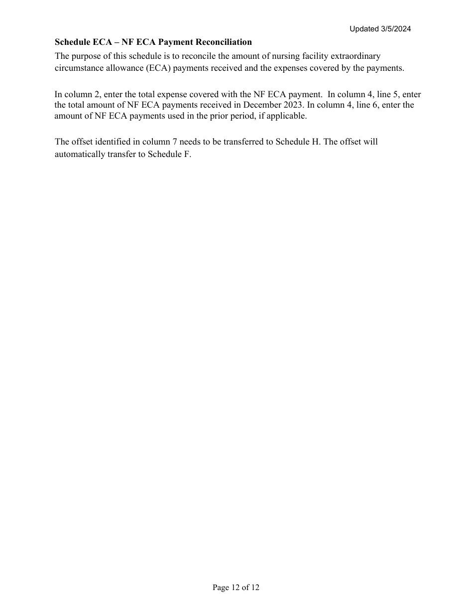 Instructions for Mainecare Cost Report for Multilevel Nursing Facilities With a Community Based Specialty (Cbs) Unit and a Brain Injury (BI) Unit - Maine, Page 12