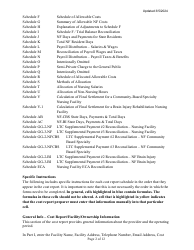 Instructions for Mainecare Cost Report for Multilevel Nursing Facilities With a Community Based Specialty (Cbs) Unit and a Brain Injury (BI) Unit - Maine, Page 2