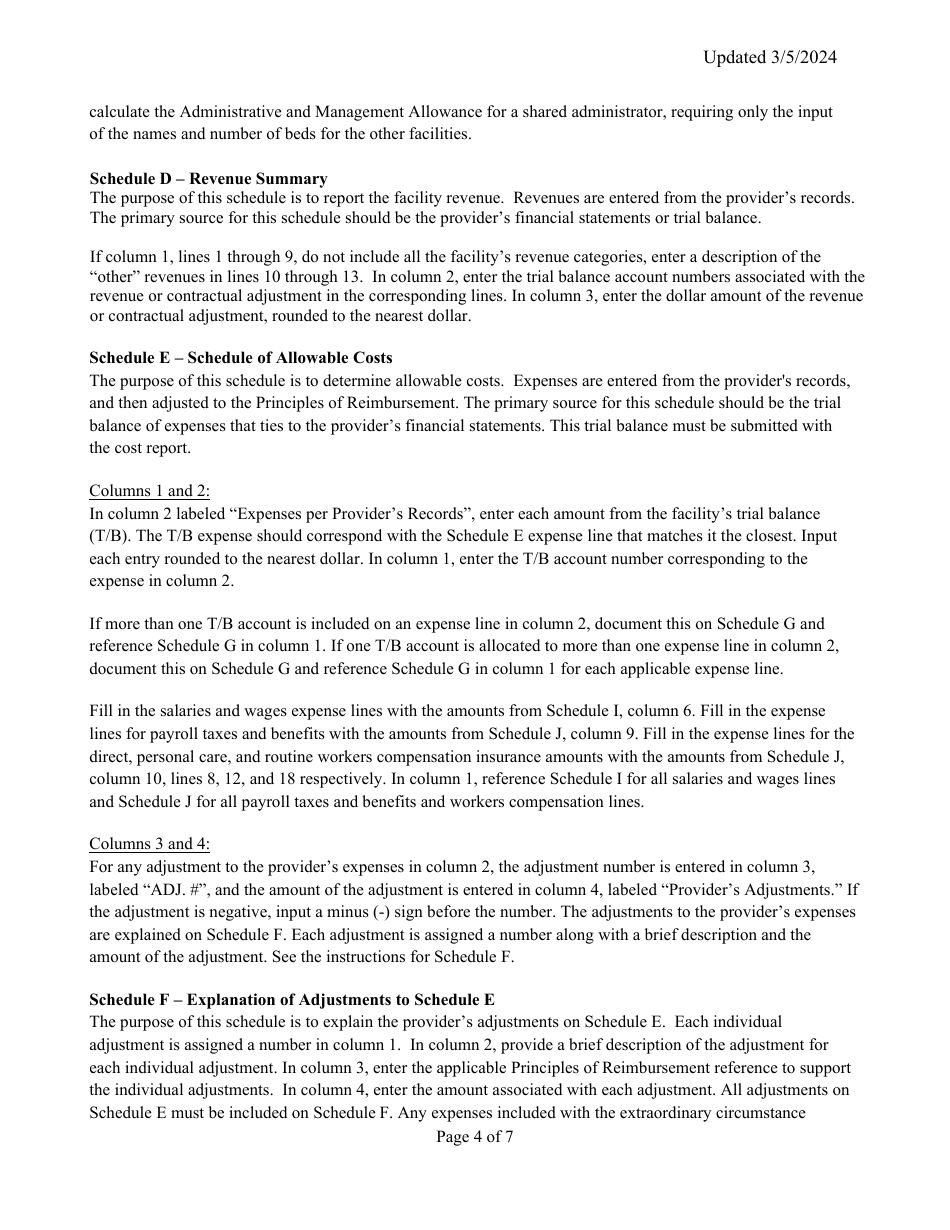 Instructions for Mainecare Cost Report for Appendix F Private Non-medical Institutions (Pnmi) - Maine, Page 4