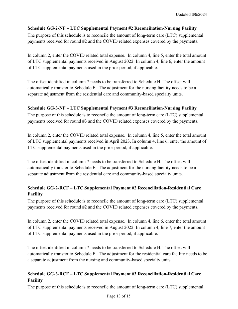 Instructions for Mainecare Cost Report for Multilevel Nursing Facilities With 1 Rcf Unit and Community Based Specialty (Cbs) Unit - Maine, Page 13