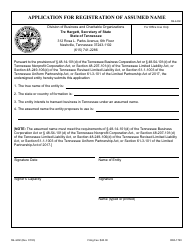 Document preview: Form SS-4402 Application for Registration of Assumed Name - Tennessee