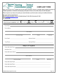 Charitable Gaming Complaint Form - New York