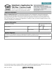 Document preview: Form DRS T244 Substitute's Application for Trs Plan 1 Service Credit - Washington
