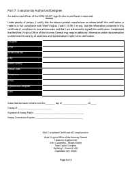 Non-participating Manufacturer Quarterly Certificate of Compliance - West Virginia, Page 4