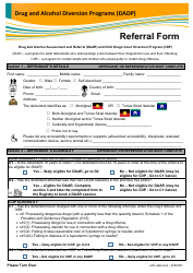 Referral Form - Drug and Alcohol Diversion Programs (Dadp) - Queensland, Australia