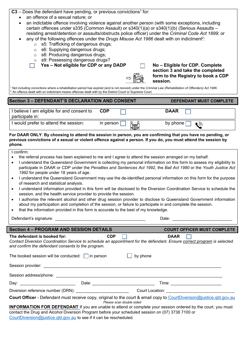 Referral Form - Drug and Alcohol Diversion Programs (Dadp) - Queensland, Australia, Page 2