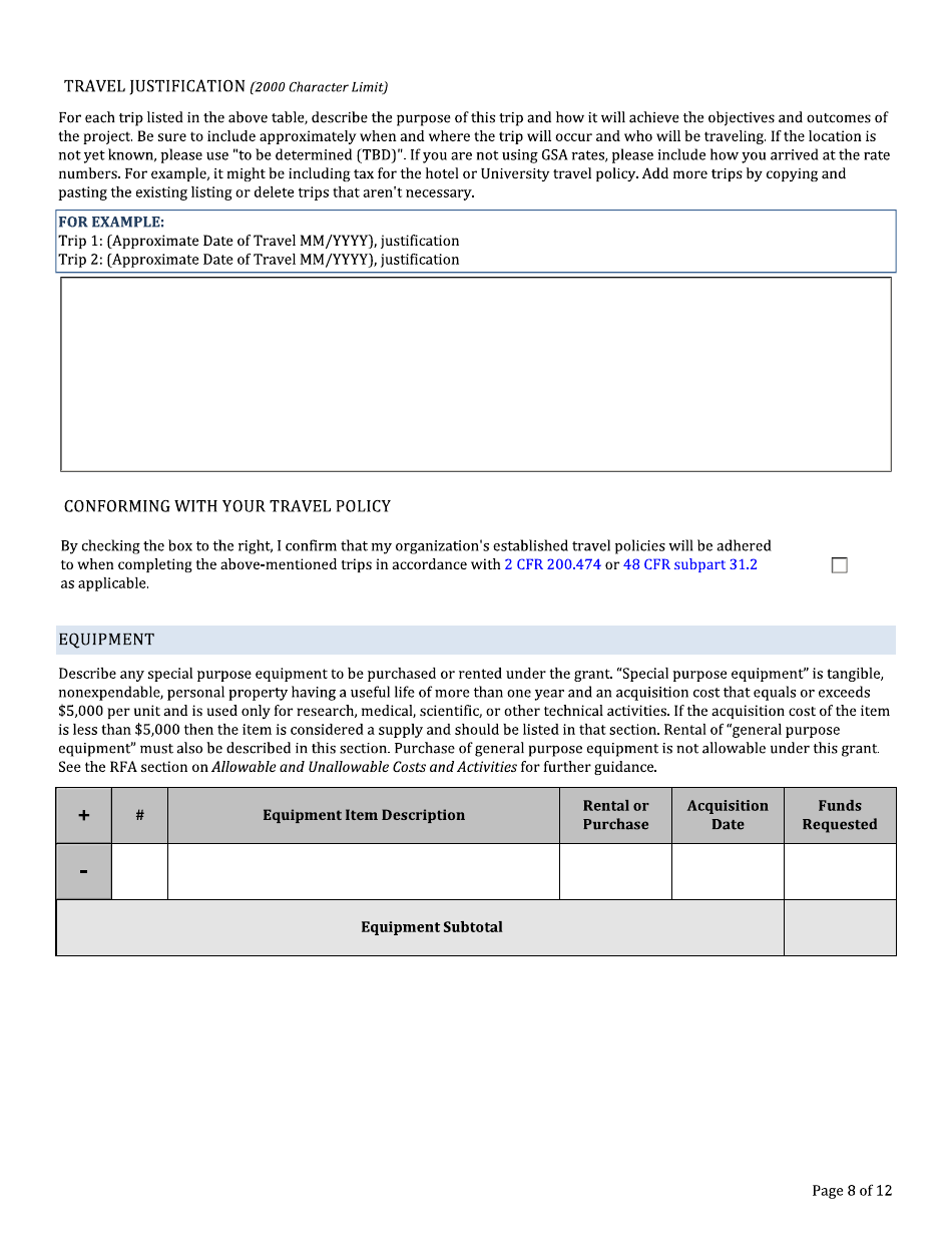 Project Profile Template - Specialty Crop Block Grant Program, Page 8
