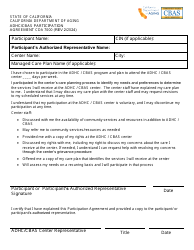 Document preview: Form CDA7000 Adhc/Cbas Participation Agreement - California