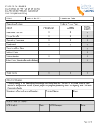 Document preview: Form CDA7021 CalFresh Expansion Closeout - California
