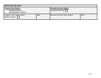 Form CDA9023 Property Acquisition Form - California, Page 2
