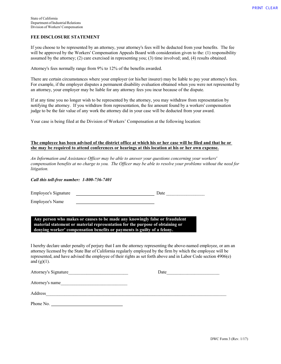 DWC Form 3 - Fill Out, Sign Online and Download Fillable PDF ...