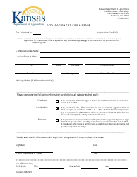 Document preview: Application for Egg License - Kansas