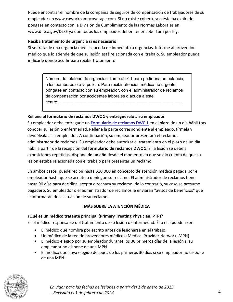 Aviso Para El Nuevo Empleado - California (Spanish), Page 4