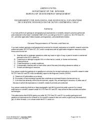 Form BOEM-0327 Application for Permit to Conduct Geological or Geophysical Exploration for Mineral Resources of Scientific Research on the Outer Continental Shelf, Page 2