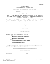 Form BOEM-0327 Application for Permit to Conduct Geological or Geophysical Exploration for Mineral Resources of Scientific Research on the Outer Continental Shelf, Page 5