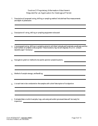 Form BOEM-0327 Application for Permit to Conduct Geological or Geophysical Exploration for Mineral Resources of Scientific Research on the Outer Continental Shelf, Page 9