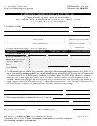 Document preview: Form BOEM-1016 Designated Applicant Information Certification