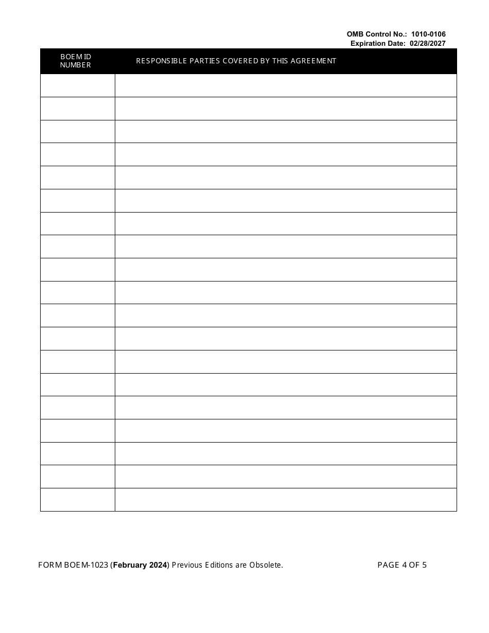 Form BOEM-1023 Financial Guarantee, Page 4