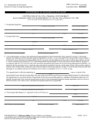 Document preview: Form BOEM-1017 Appointment of Designated Applicant