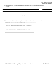 Form BOEM-1019 Insurance Certificate, Page 3