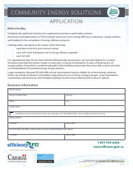 Form DG-1782 Community Energy Solutions Application - Prince Edward Island, Canada, Page 2