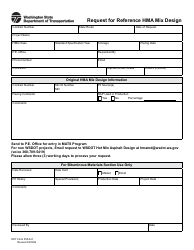Document preview: DOT Form 350-041 Request for Reference Hma Mix Design - Washington