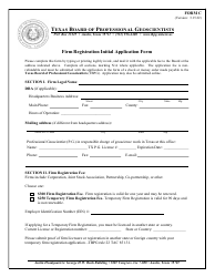 Document preview: Form C Firm Registration Initial Application Form - Texas