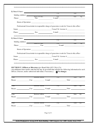 Form D Firm Registration Renewal Application - Texas, Page 2