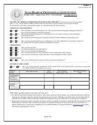 Form A Application for P.g. Licensure - Texas, Page 2