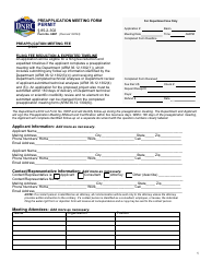 Document preview: Form 600P Permit Preapplication Meeting Form - Montana