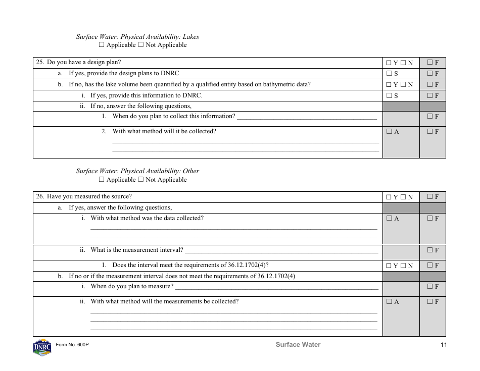 Form 600P Permit Preapplication Meeting Form - Montana, Page 11