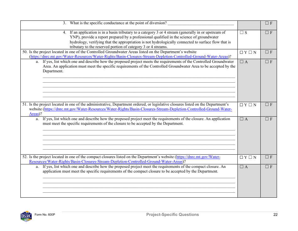 Form 600P Permit Preapplication Meeting Form - Montana, Page 22