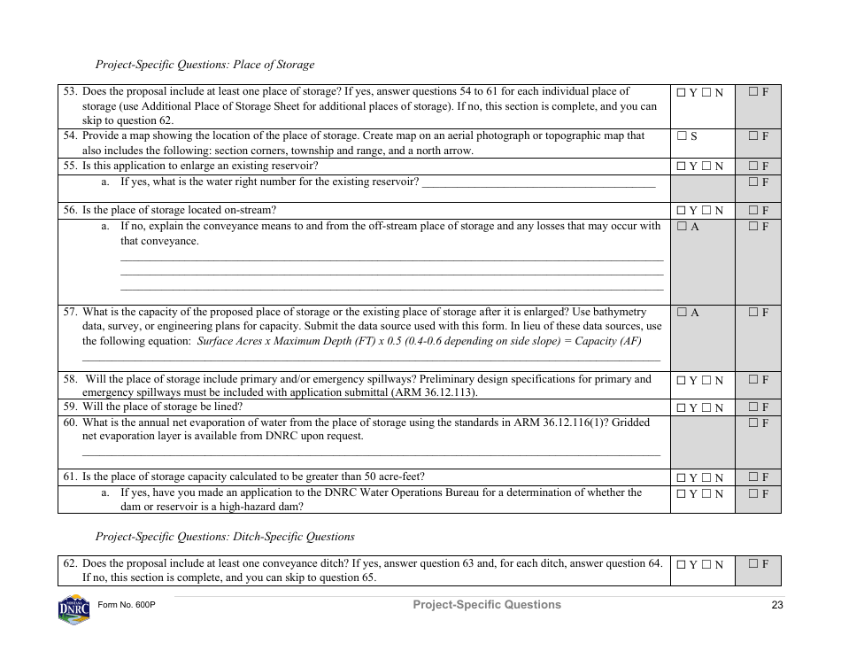 Form 600P Permit Preapplication Meeting Form - Montana, Page 23