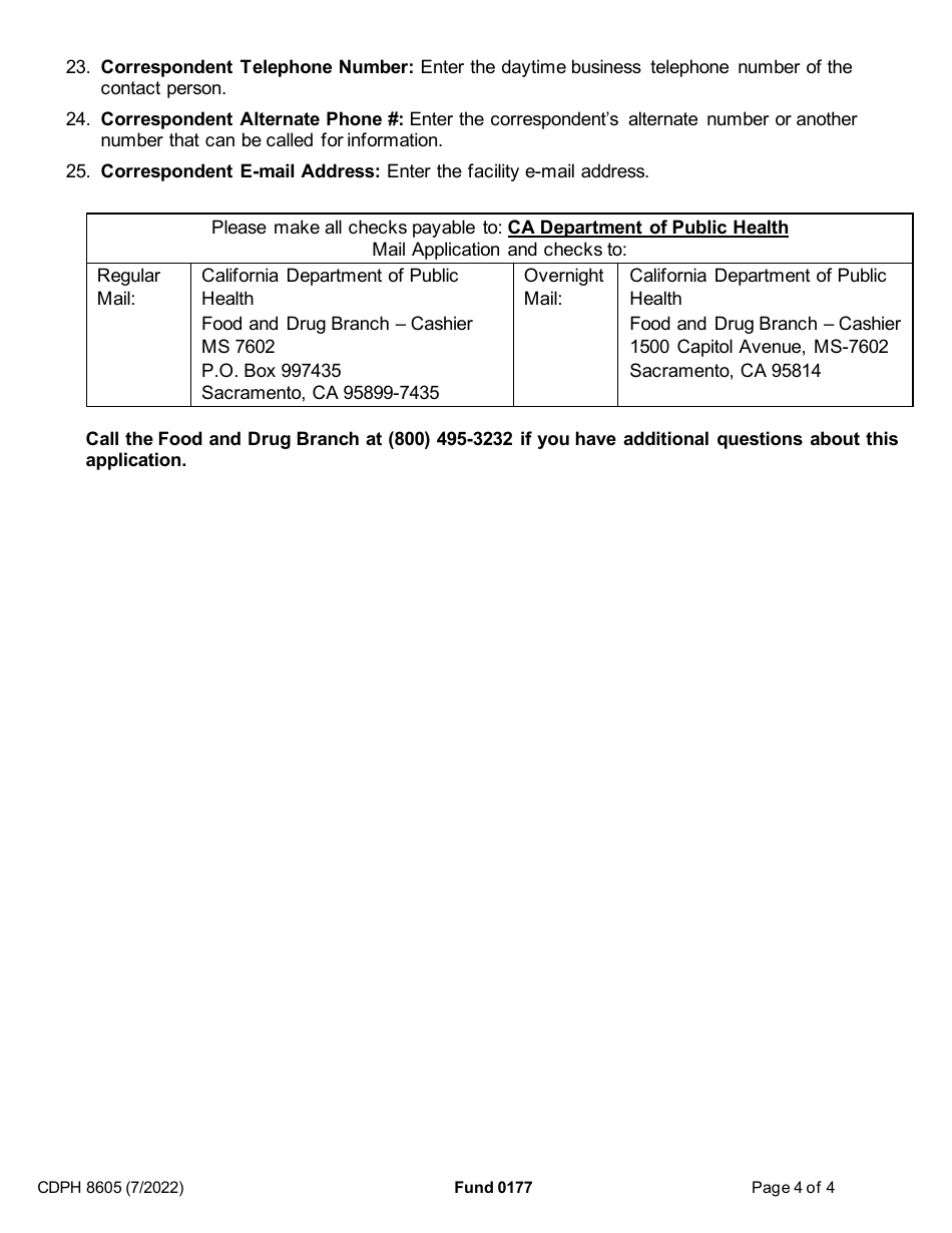 Form CDPH8605 Water Haulers License Application - California, Page 5