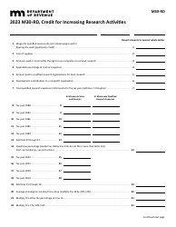 Form M30-RD Credit for Increasing Research Activities - Minnesota