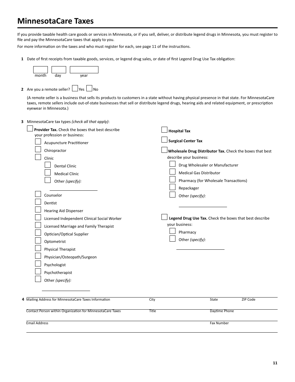 Form ABR Application for Business Registration - Minnesota, Page 11