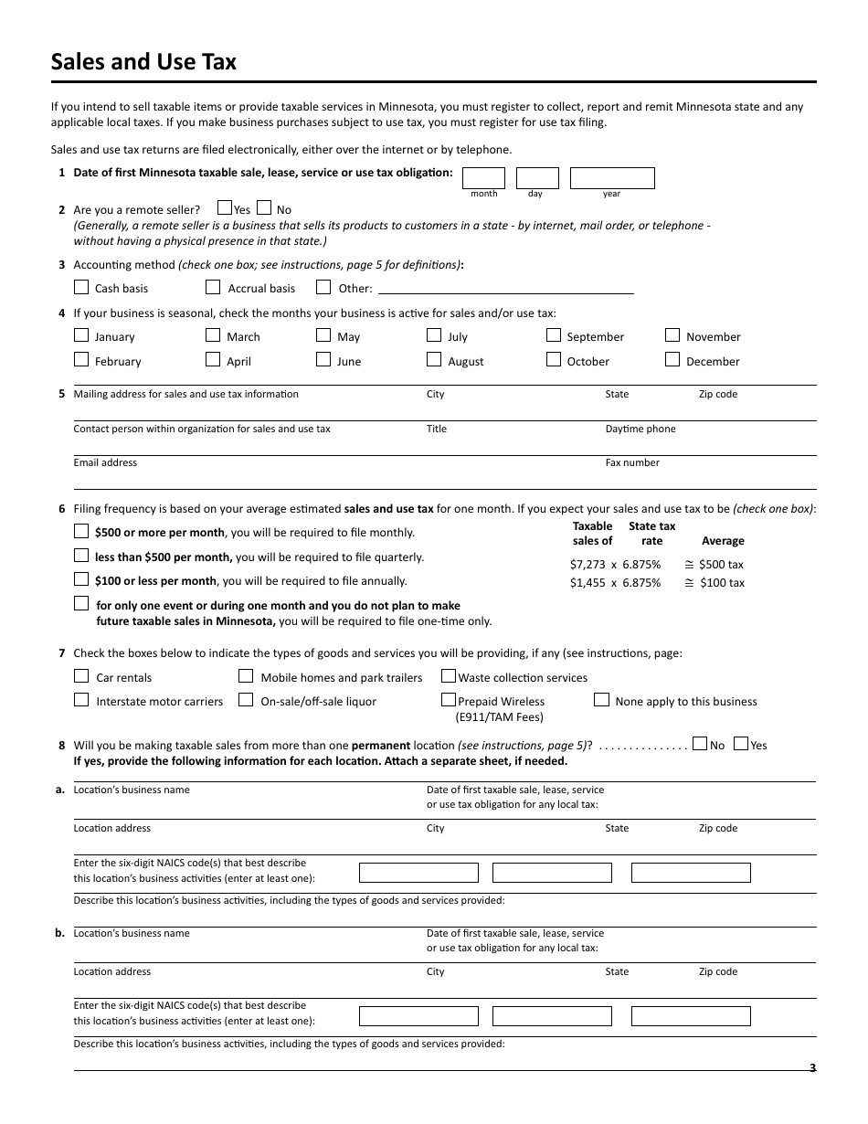 Form ABR Application for Business Registration - Minnesota, Page 3
